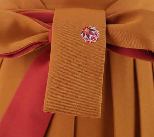 卒業式袴単品レンタル[ブランド・ワンポイント刺繍]黄土色[身長148-152cm]No.229